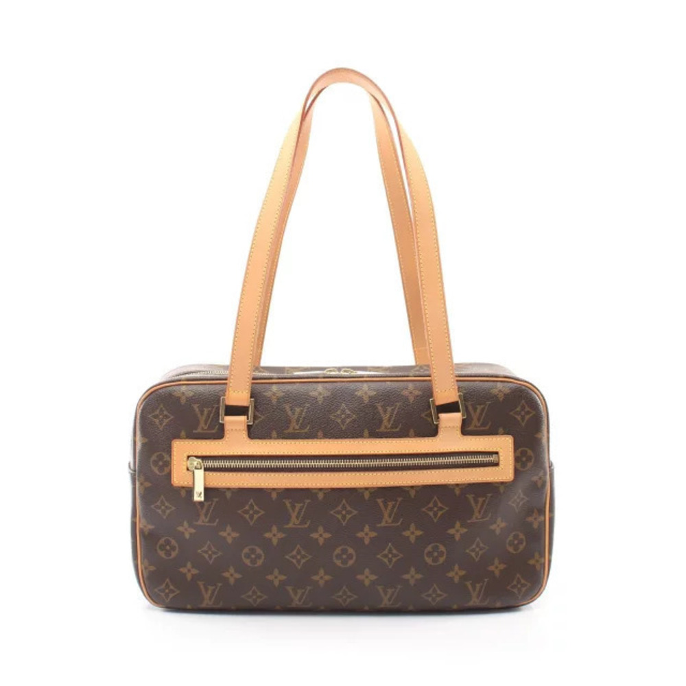 Louis Vuitton Cite Shoulder Bag Canvas Leather Monogram Brown